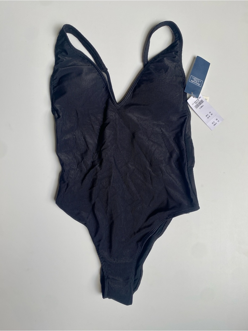 Abercrombie & Fitch Black Ribbed One-Piece